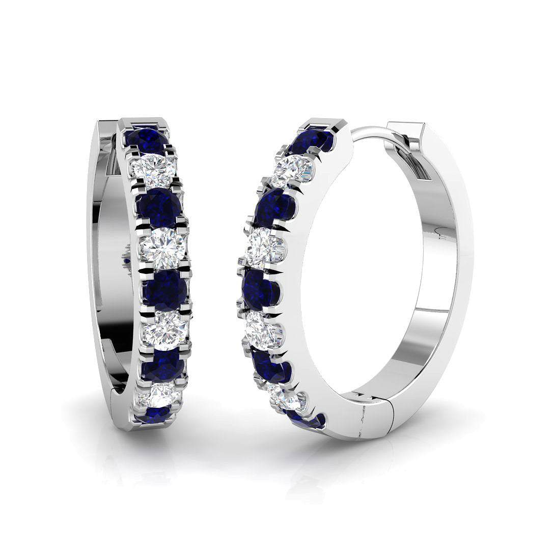 Blue Sapphire Diamond Ring 0.63ct – SE6375~BS – 18k White Gold