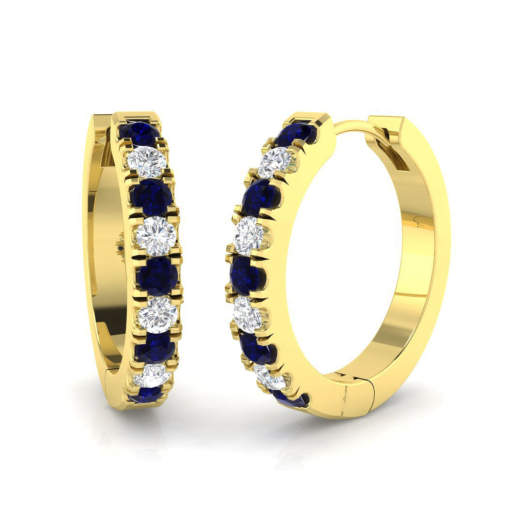Blue Sapphire Diamond Ring 0.63ct – SE6375~BS – 18k Yellow Gold