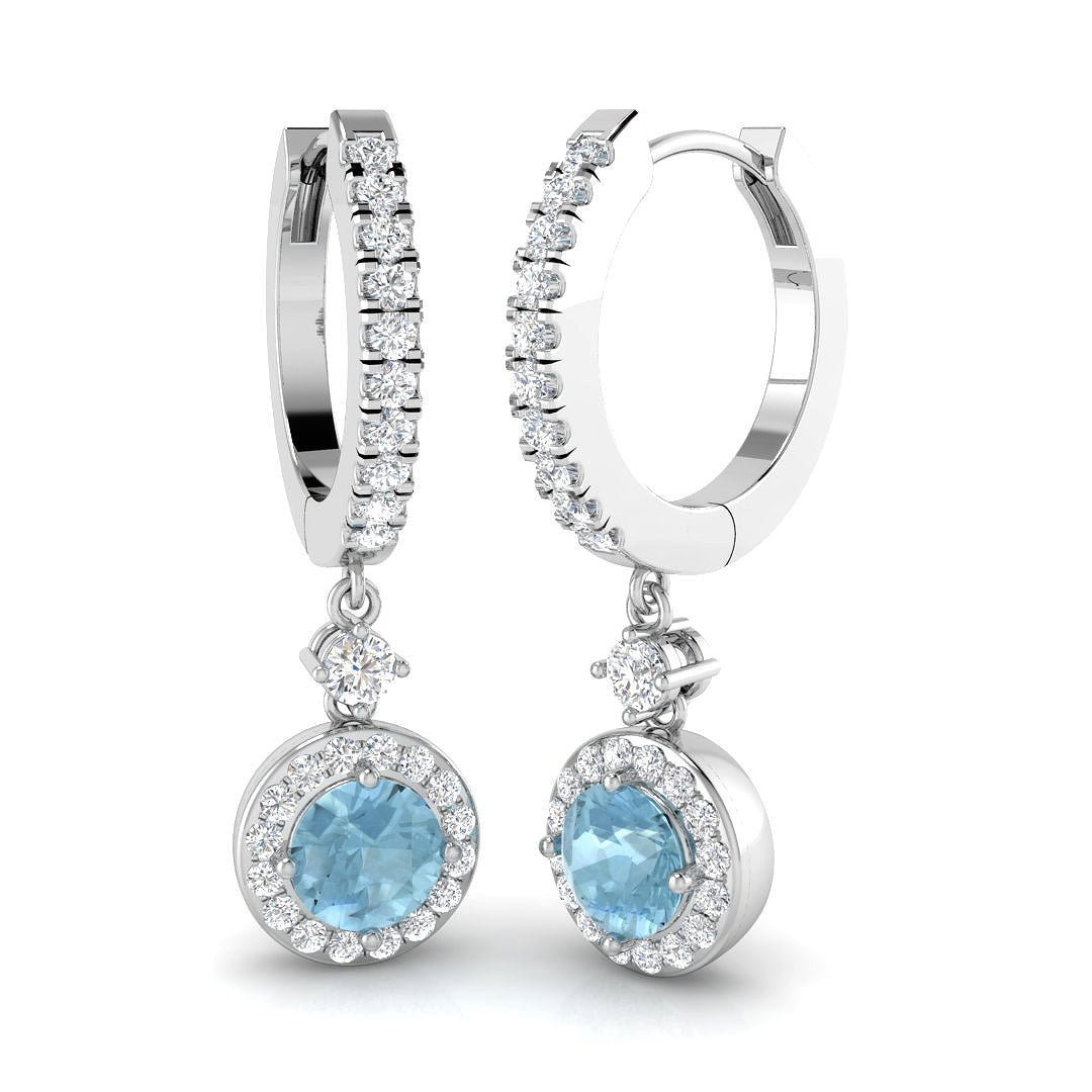 Aquamarine Diamond Ring 1.2ct – SE6376-5~AQ – 18k White Gold