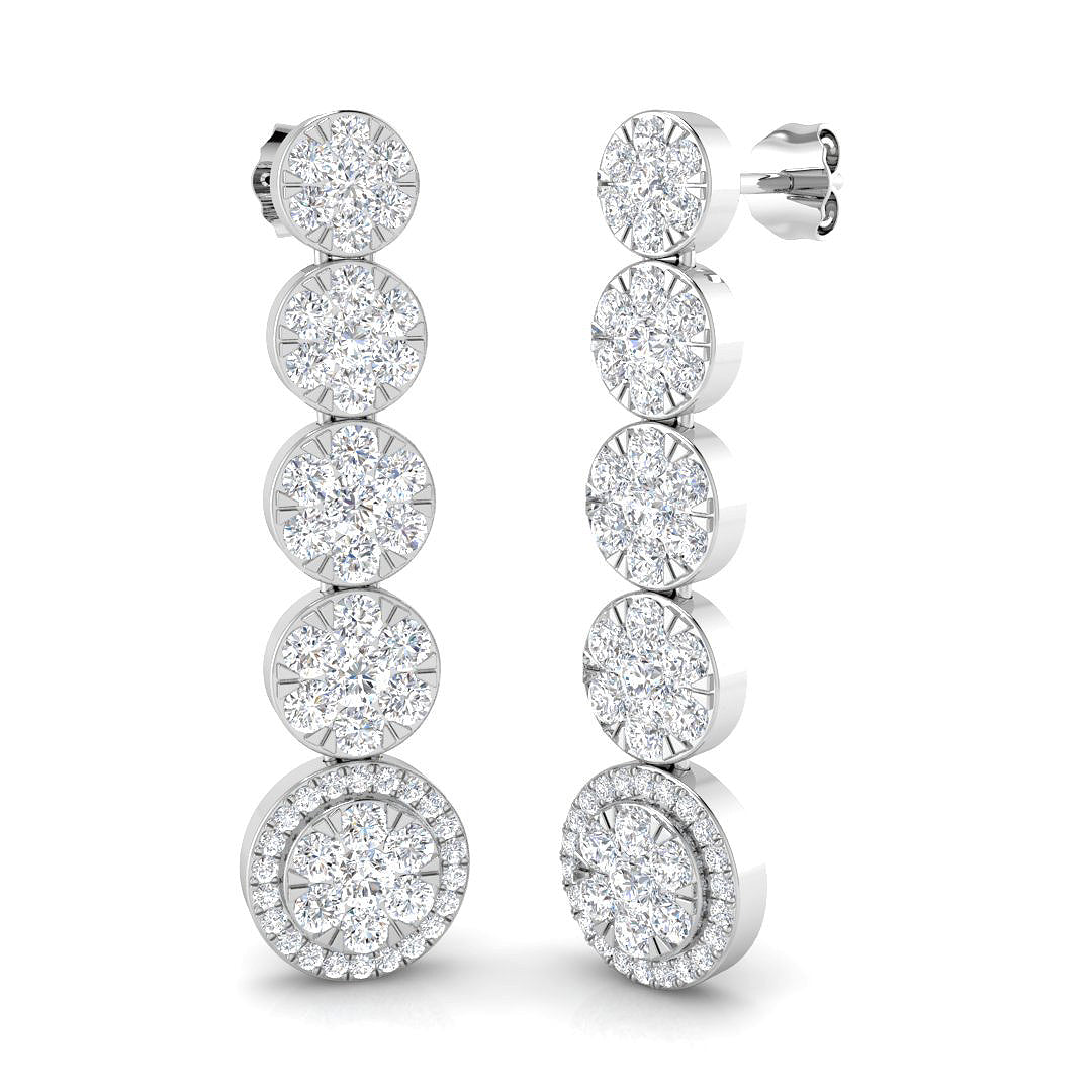 Drop & Trilogy Diamond Ring 2.95ct – SE6459 – 18k White Gold