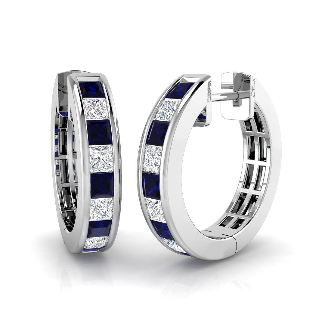 Hoops Diamond Ring 1.5ct – SE6481~BS – 18k White Gold