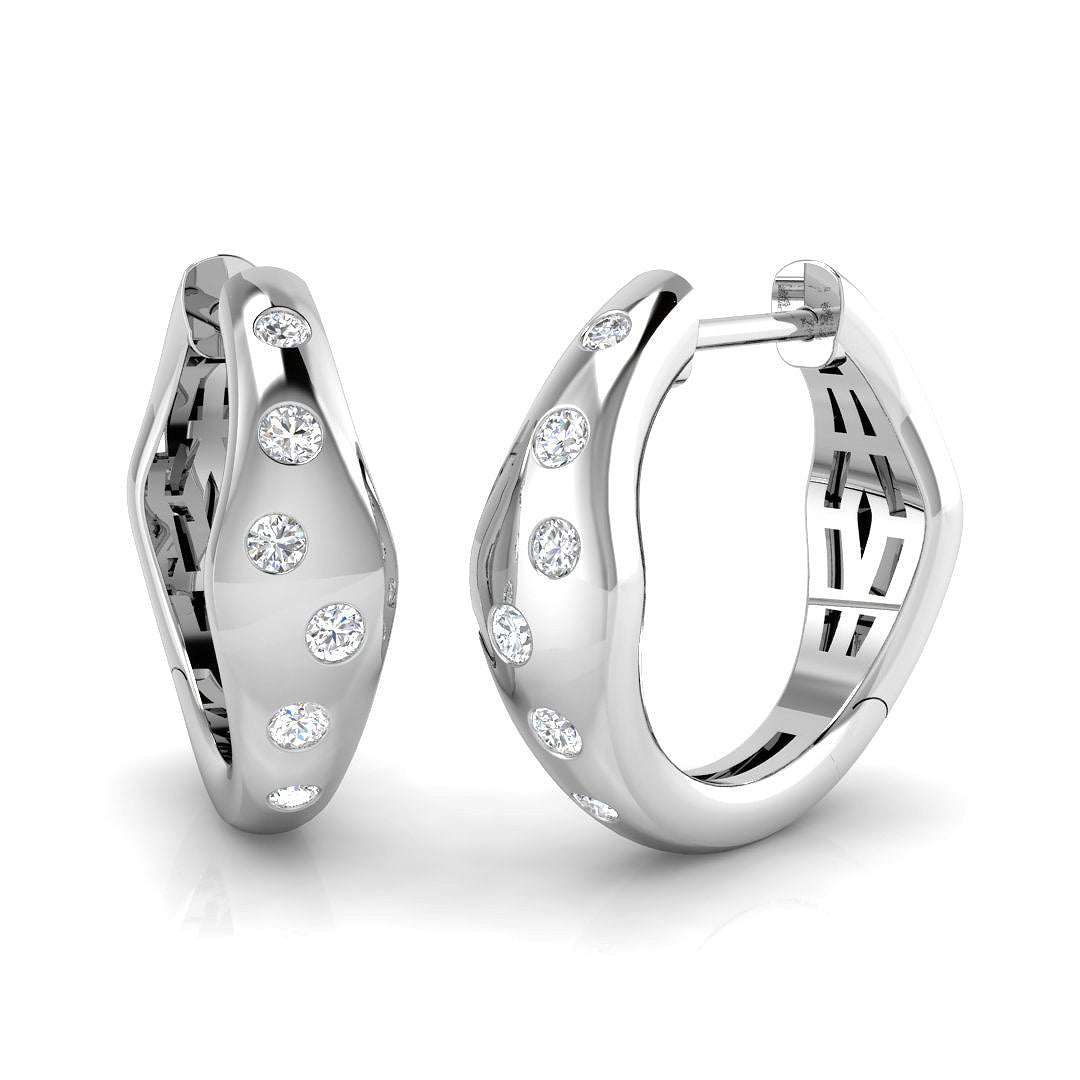 Hoops Diamond Ring 0.2ct – SE6514 – 18k White Gold