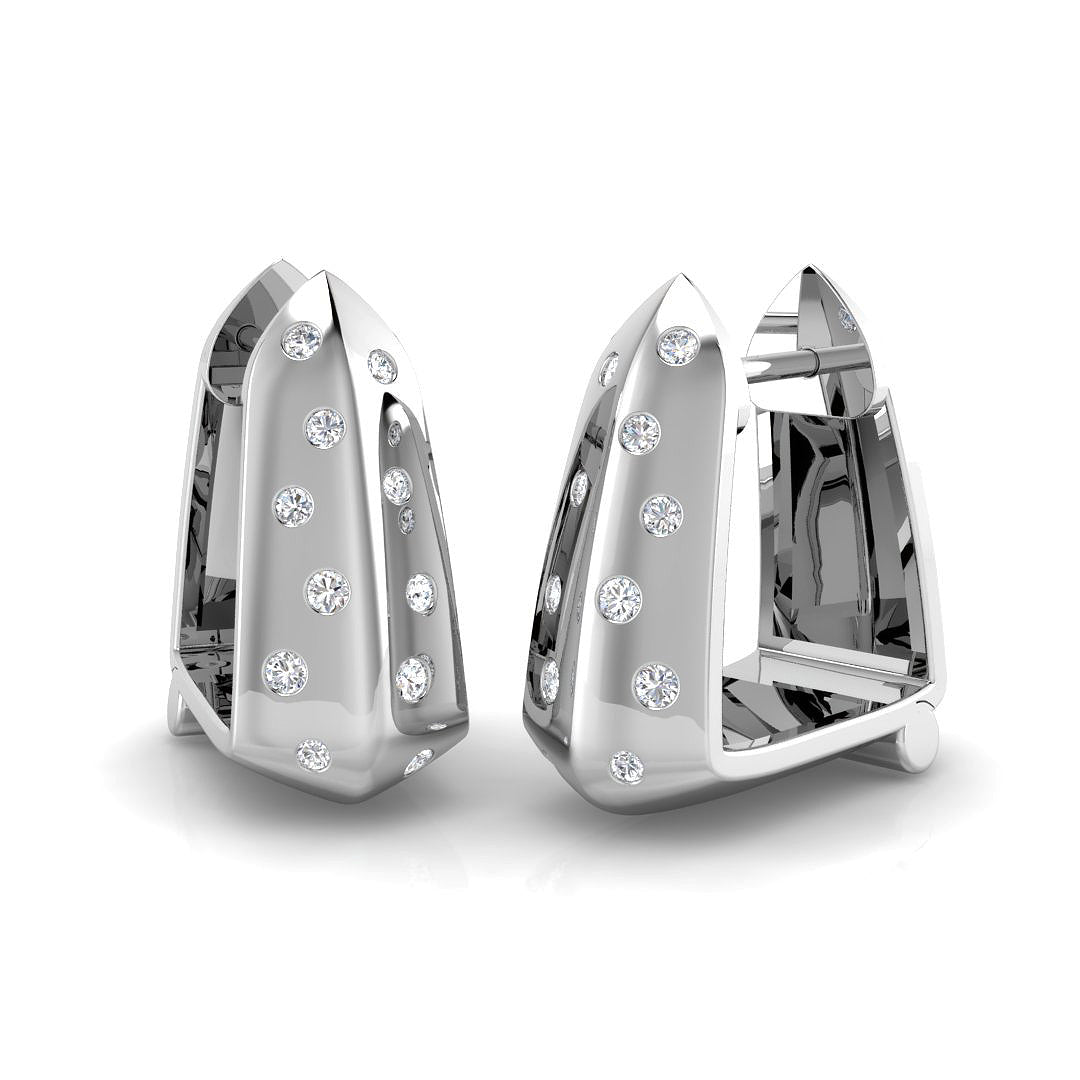 Hoops Diamond Ring 0.2ct – SE6515 – 18k White Gold