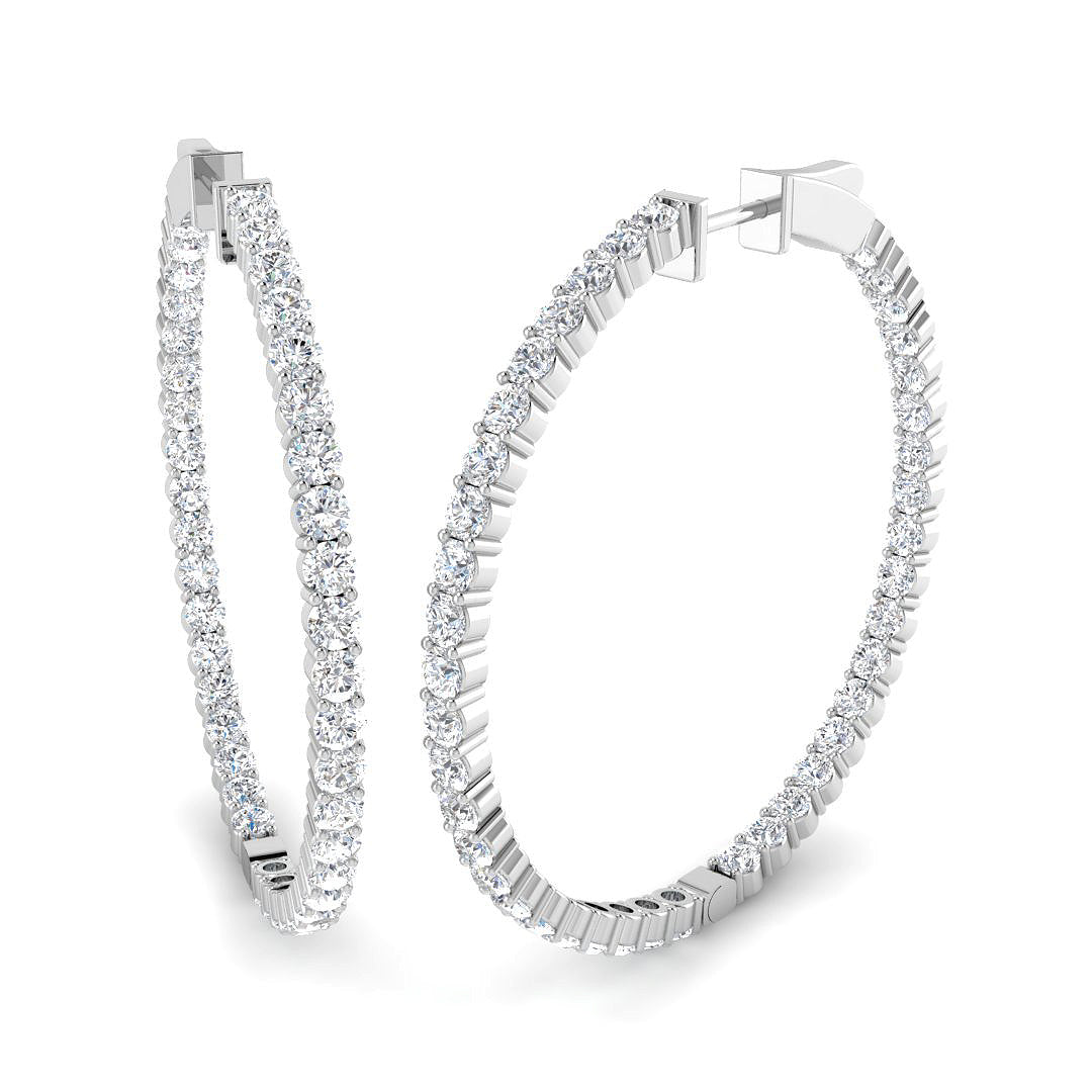 Hoops Diamond Ring 3.63ct – SE6529 – 18k White Gold