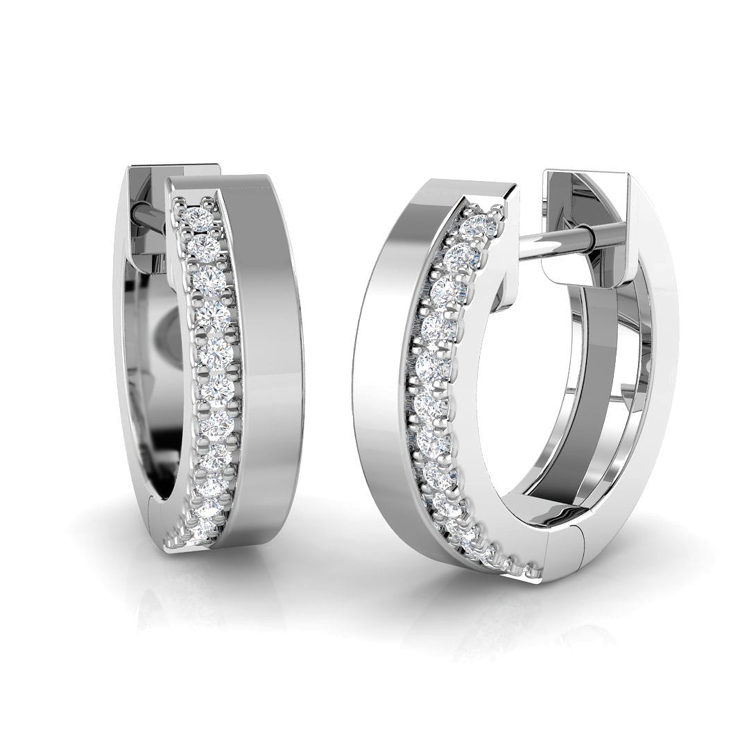 Hoops Diamond Ring 0.12ct – SE6561 – 18k White Gold
