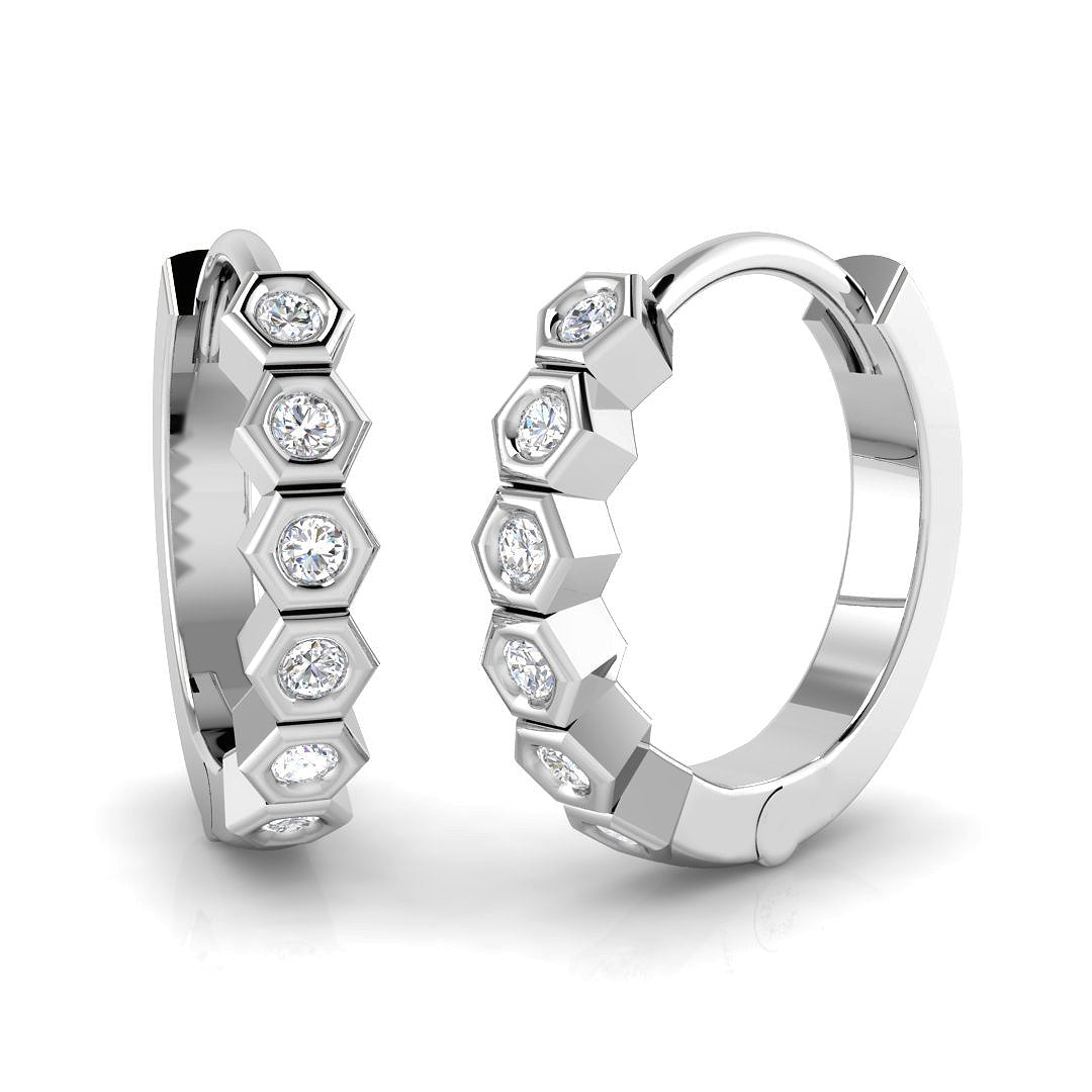 Hoops Diamond Ring 0.11ct – SE6578 – 18k White Gold