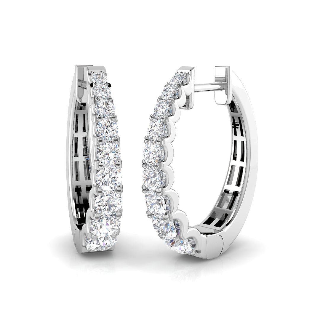 Hoops Diamond Ring 0.85ct – SE6607 – 18k White Gold