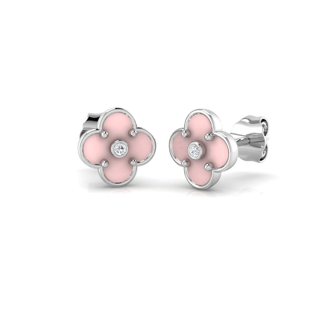 Kids Earrings Diamond Ring 0.77ct – SE6771~ENM – 18k White Gold