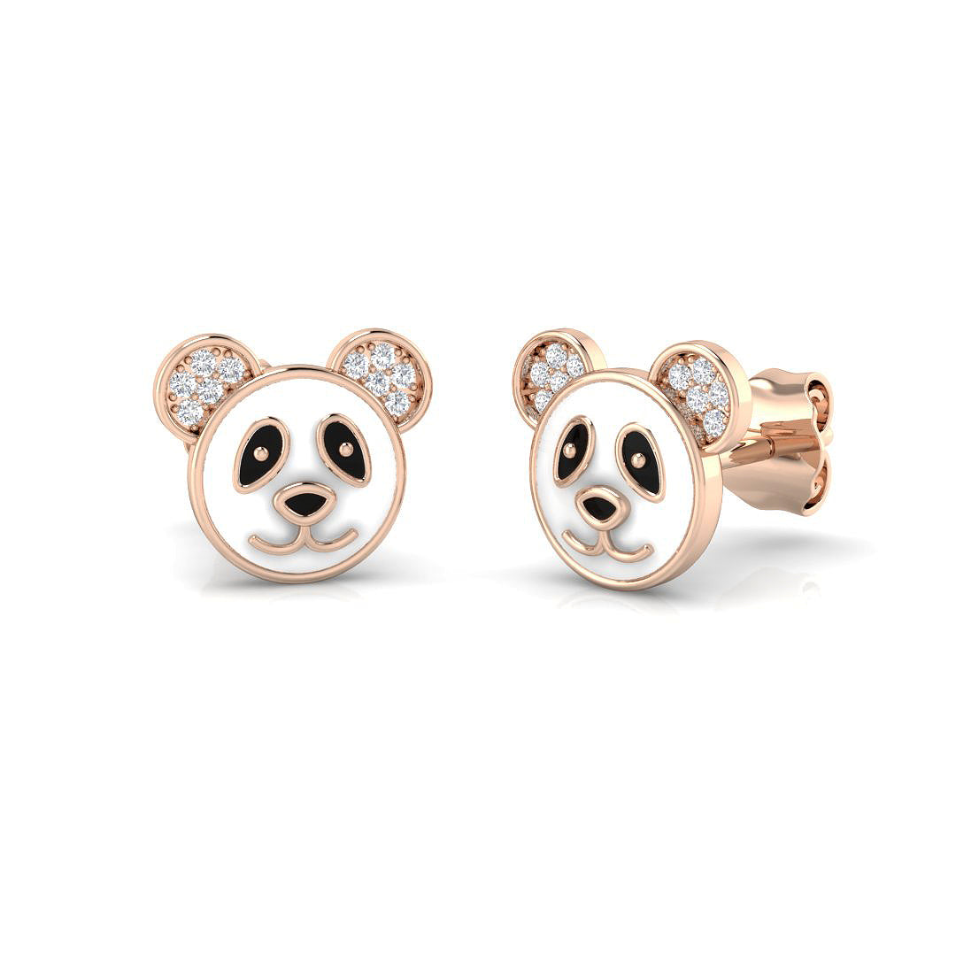 Kids Earrings Diamond Ring 0.17ct – SE6772~ENM – 18k Rose Gold