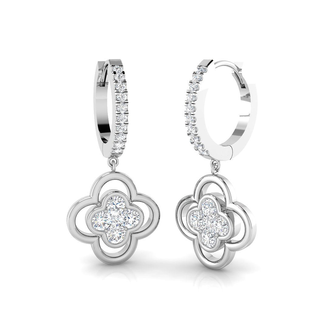 Clover Diamond Ring 0.96ct–1.04ct – SE6870 – 18k White Gold