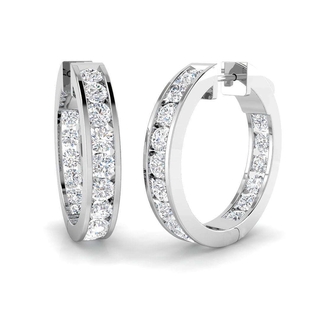 Hoops Diamond Ring 2.98ct – SE6911 – 18k White Gold