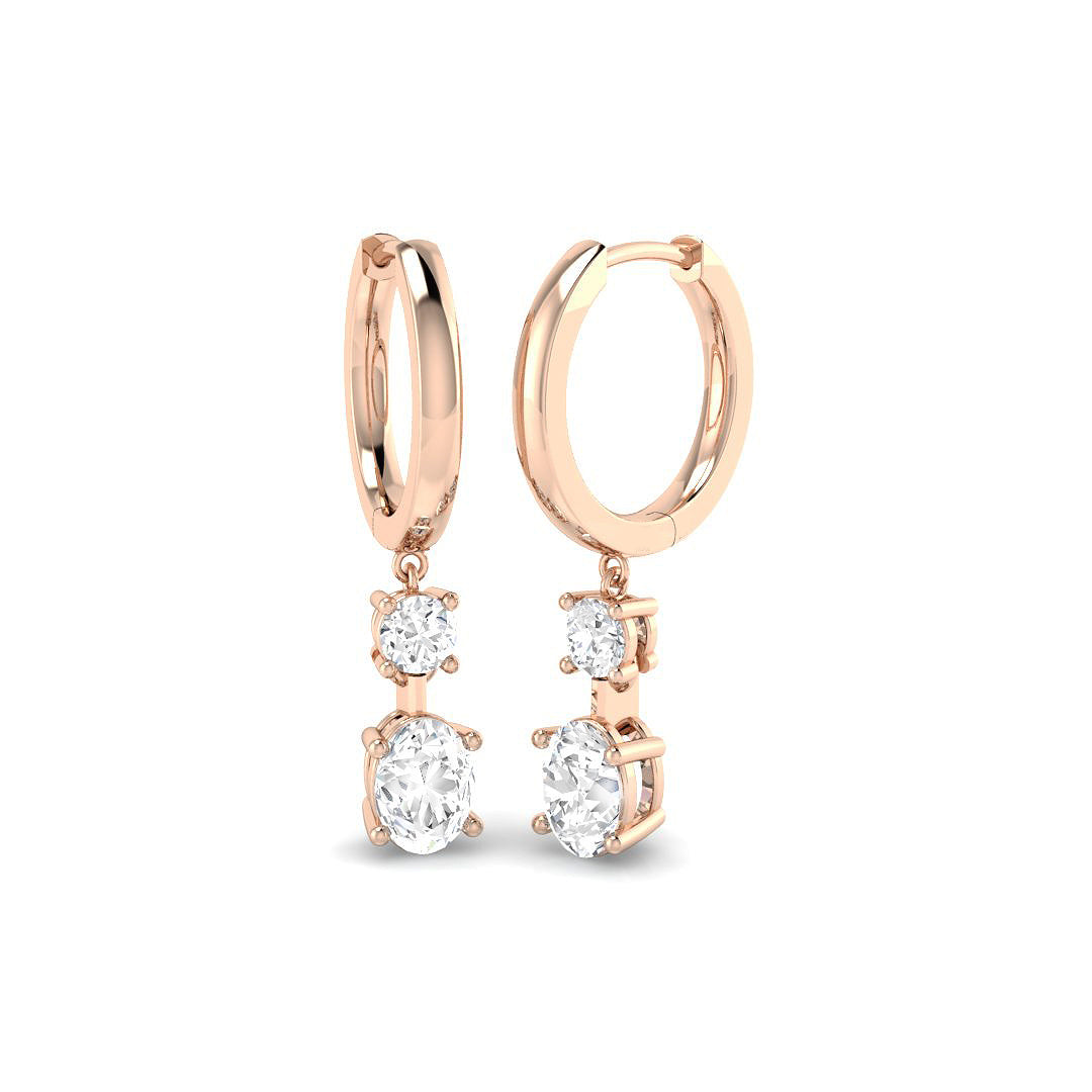 Drop & Trilogy Diamond Ring 0.72ct–1.08ct – SE6065 – 18k Rose Gold