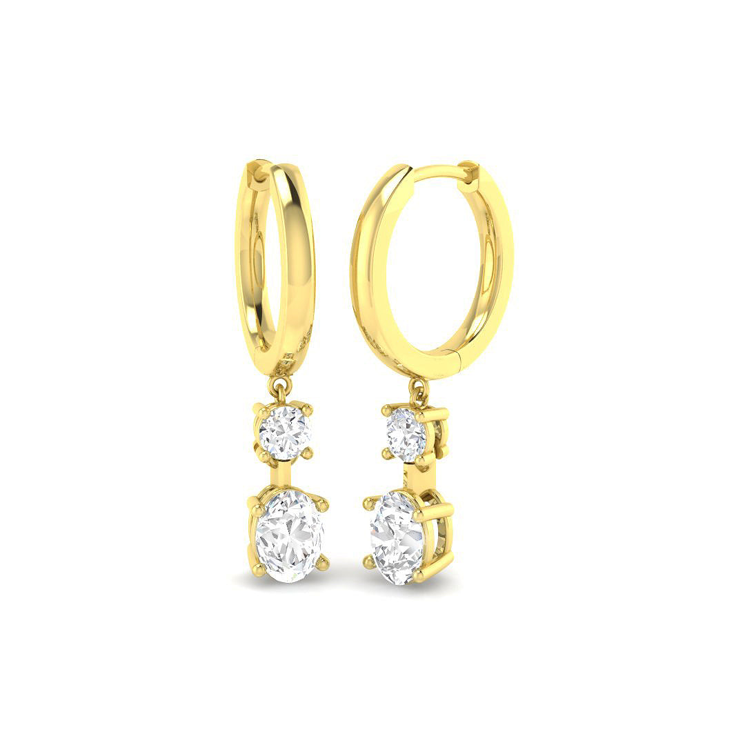Drop & Trilogy Diamond Ring 0.72ct–1.08ct – SE6065 – 18k Yellow Gold