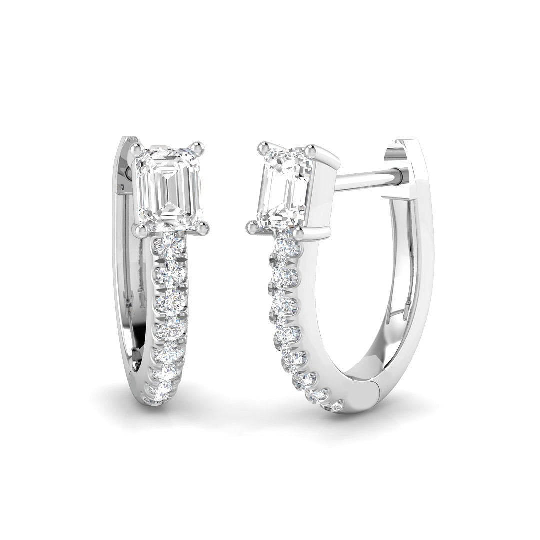 Hoops Diamond Ring 0.51ct – SE6982 – 18k White Gold