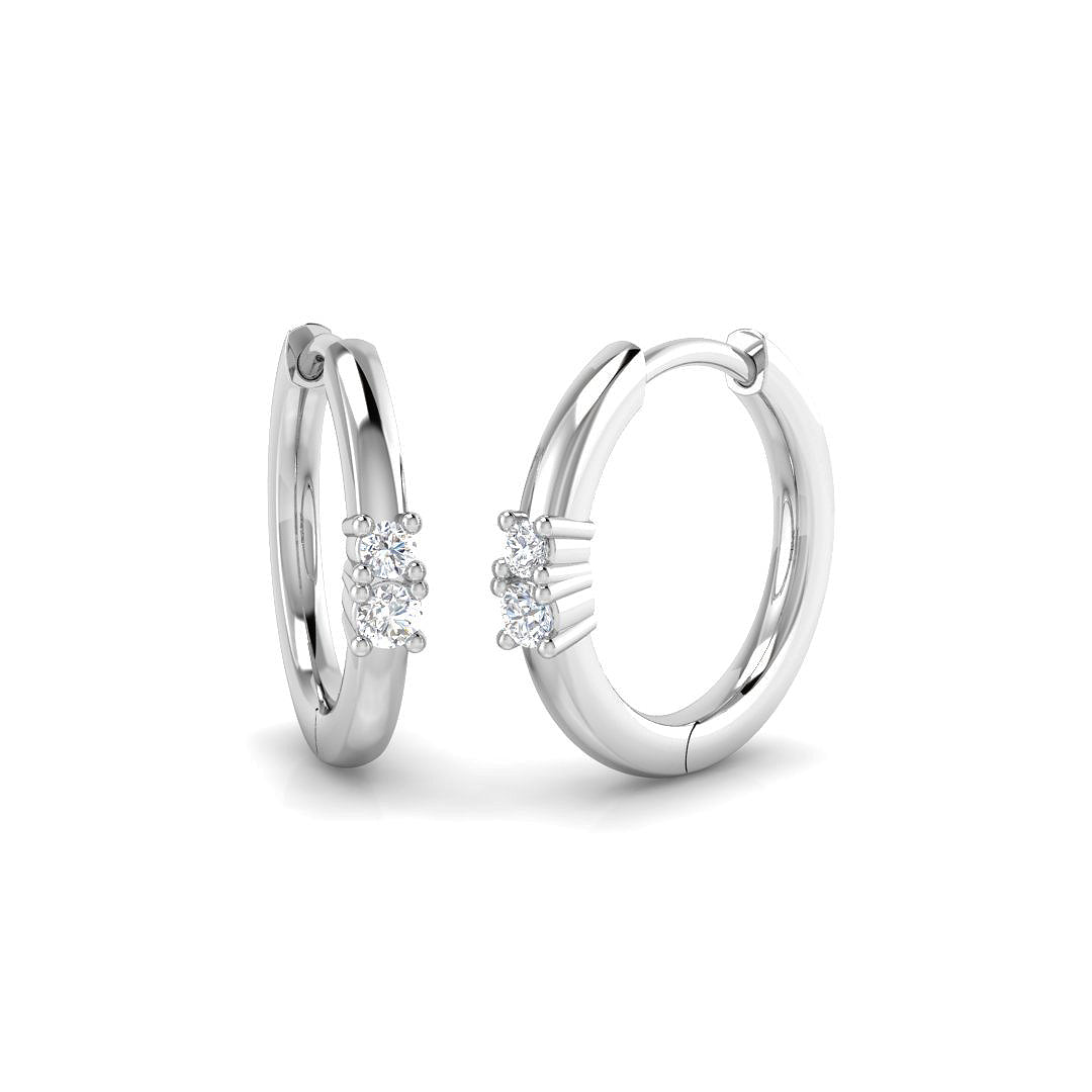 Hoops Diamond Ring 0.1ct – SE6997 – 18k White Gold