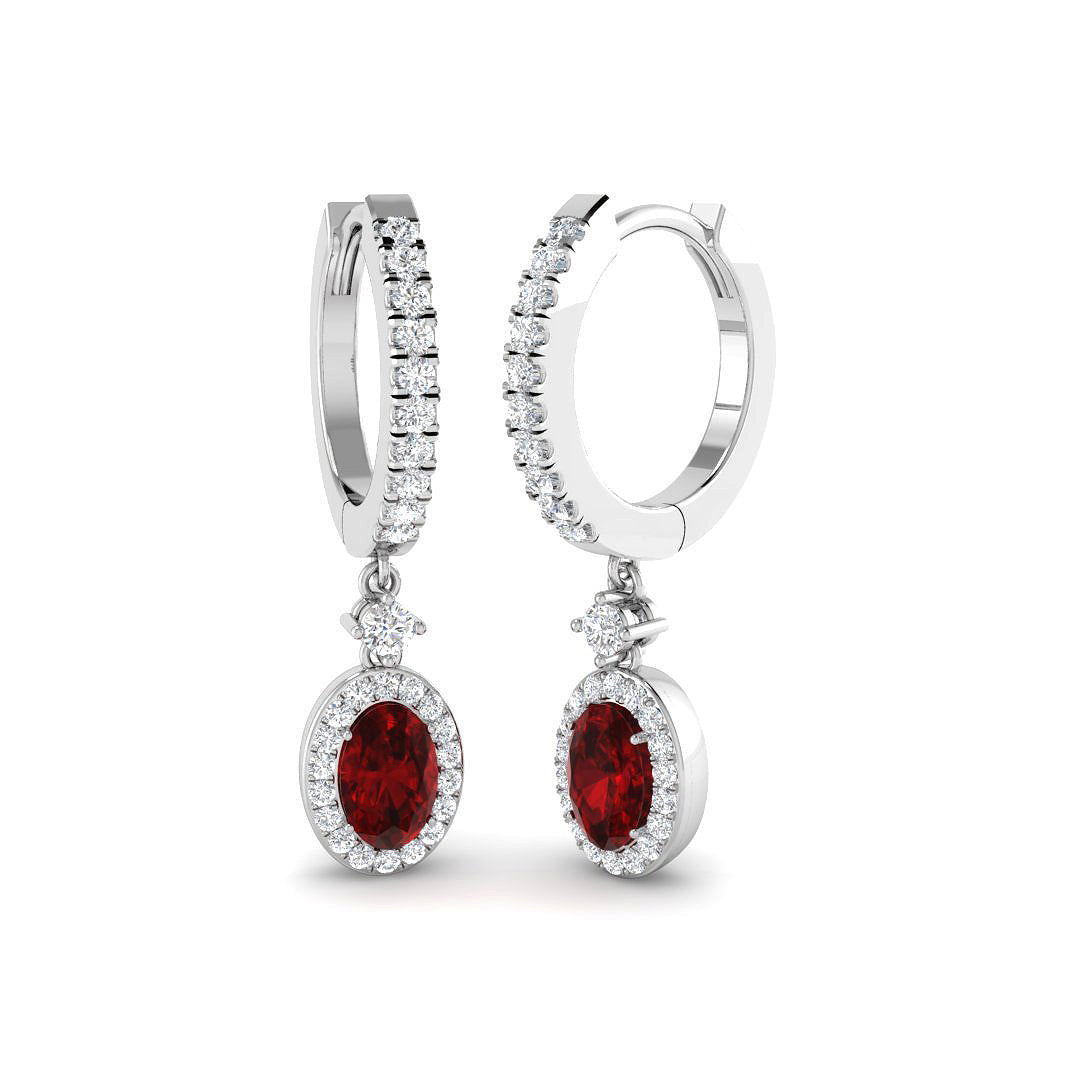 Ruby Diamond Ring 1.68ct – SE7038~RY – 18k White Gold