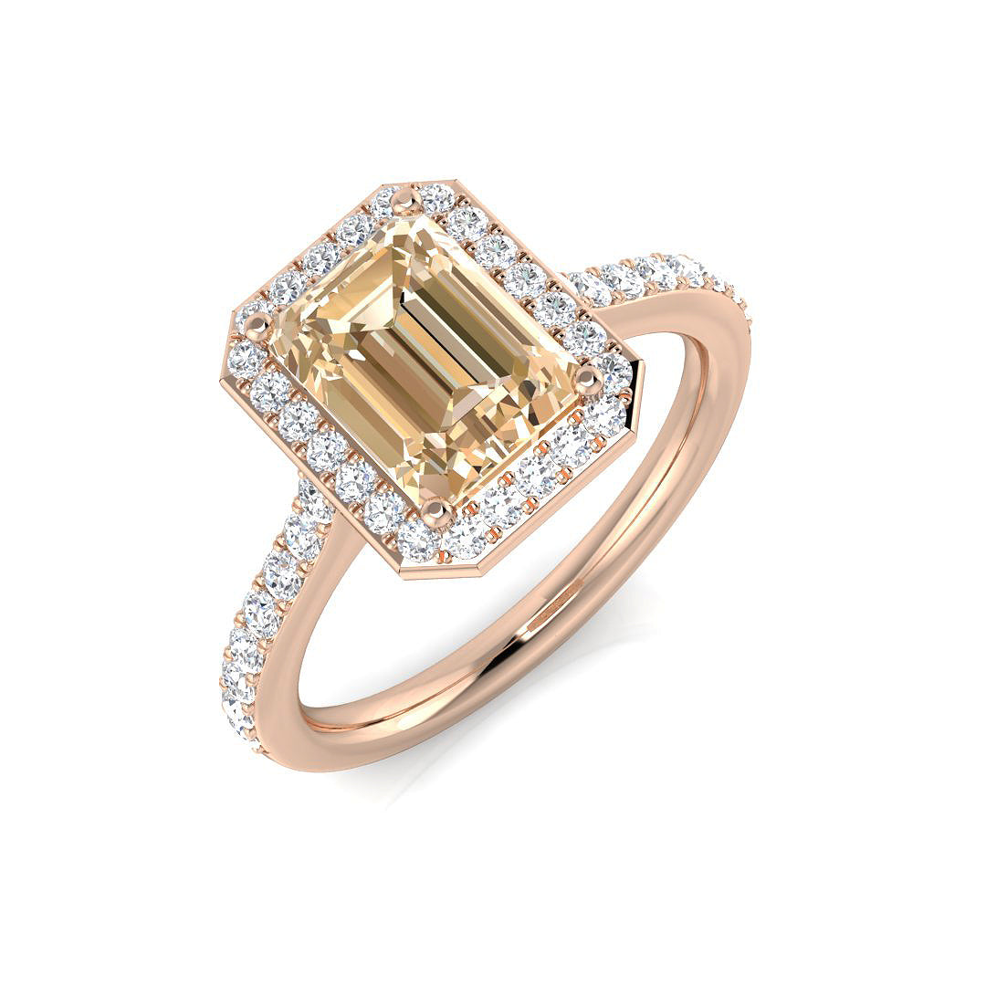 Morganite Diamond Ring 1.85ct – SL7454~MG – 18k Rose Gold