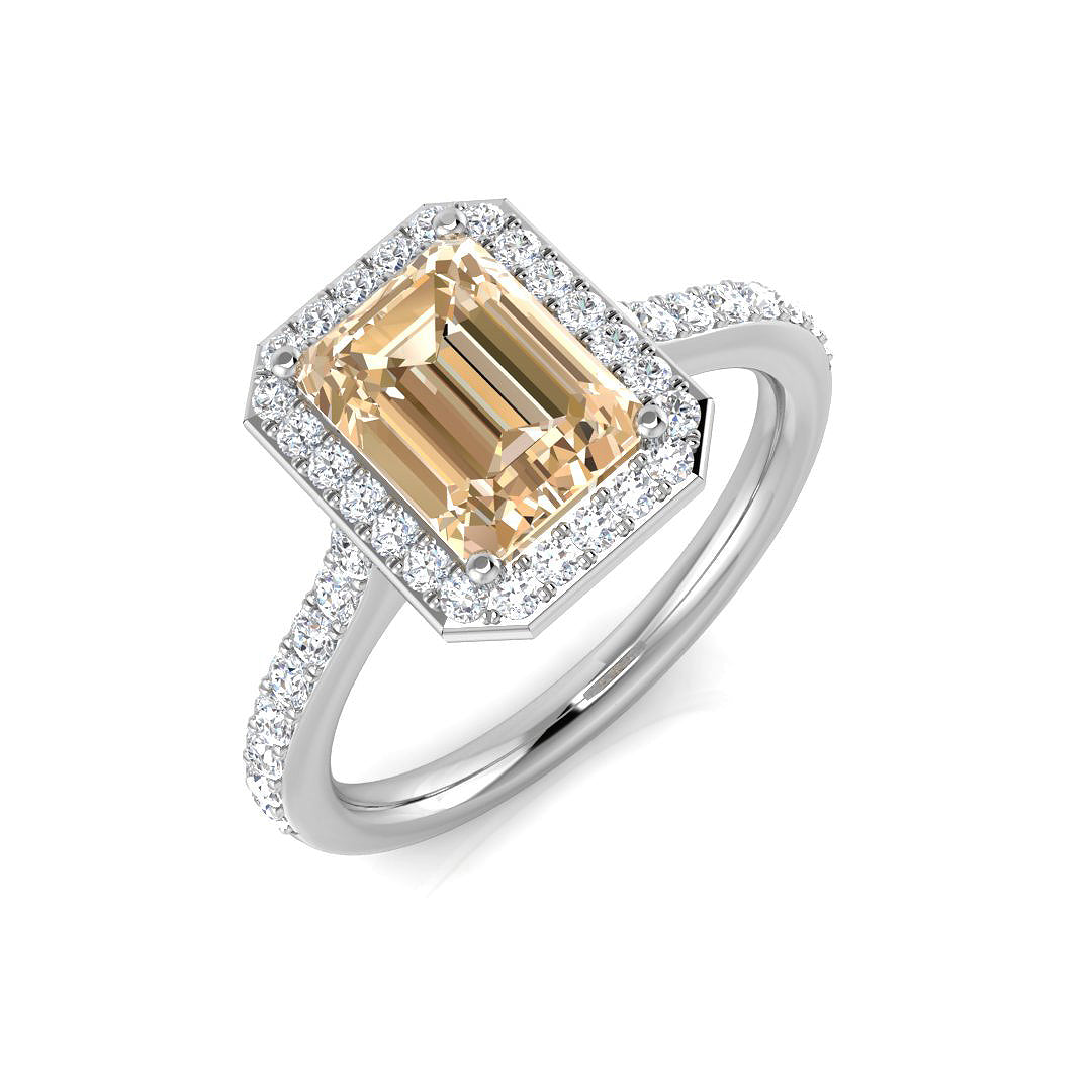 Morganite Diamond Ring 1.85ct – SL7454~MG – 18k White Gold