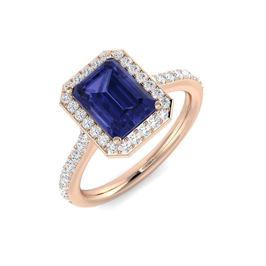 Tanzanite Diamond Ring 1.84ct – SL7454~TZ – 18k Rose Gold