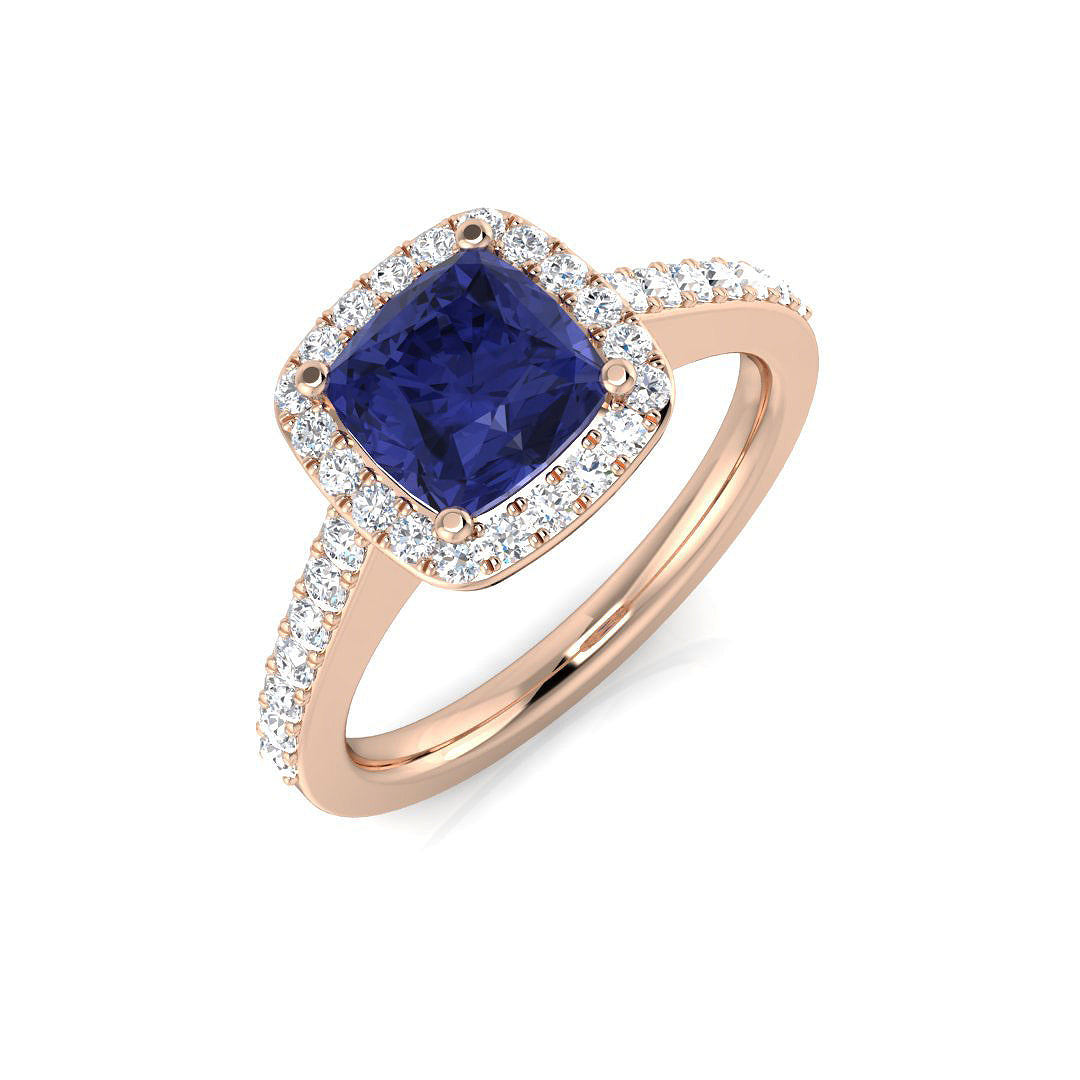 Tanzanite Diamond Ring 1.75ct – SL7489~TZ – 18k Rose Gold