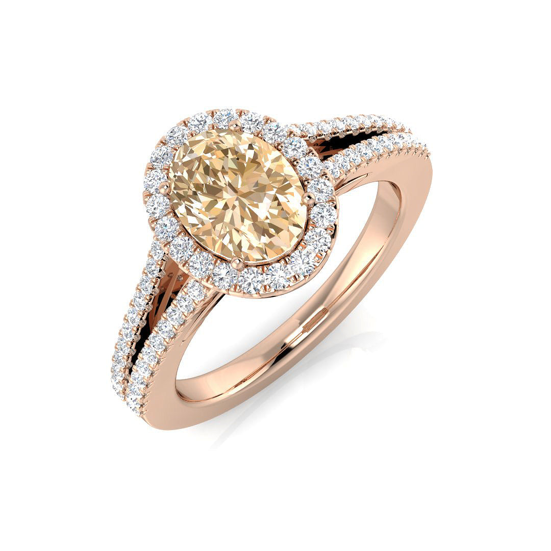 Morganite Diamond Ring 1.49ct – SL8288~MG – 18k Rose Gold