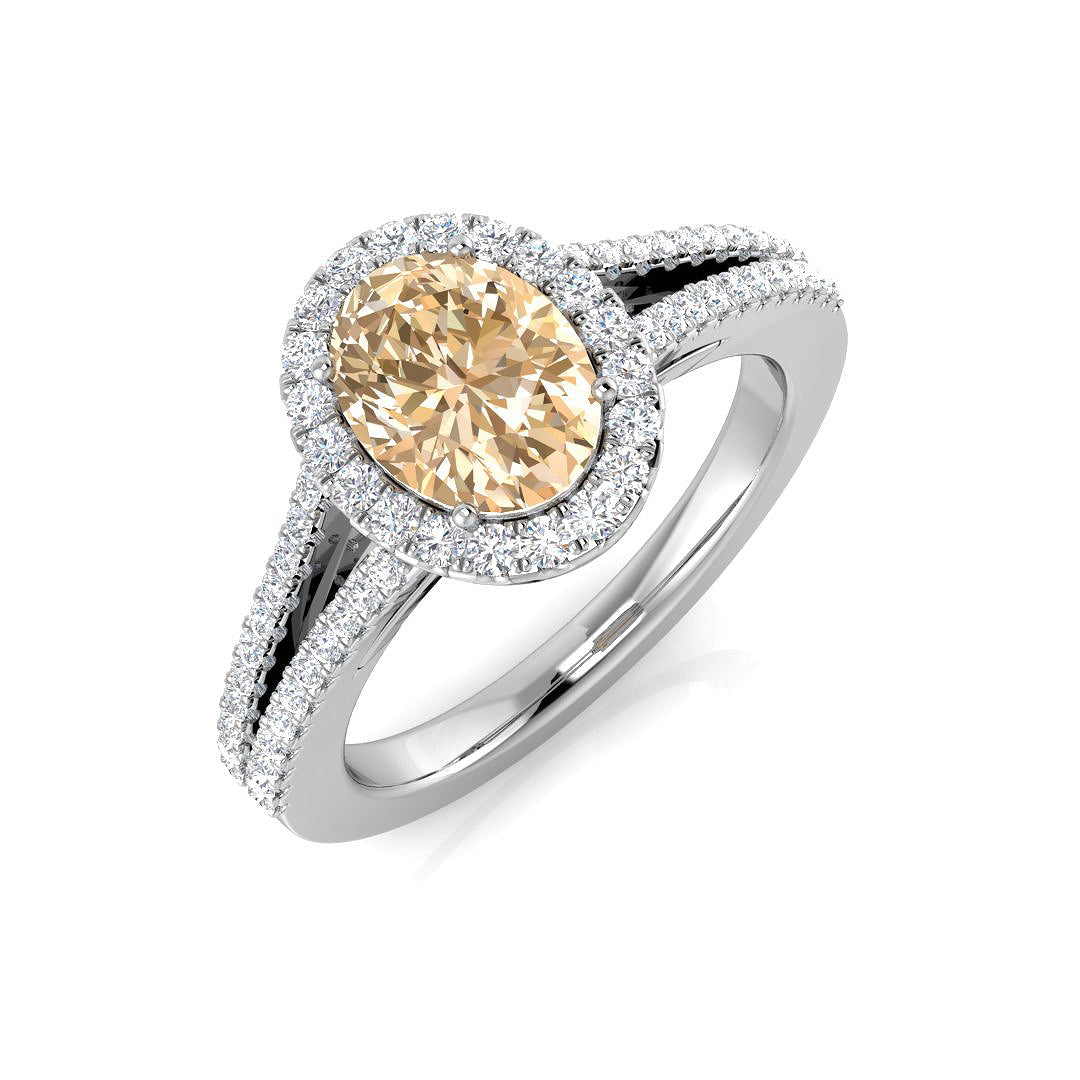 Morganite Diamond Ring 1.49ct – SL8288~MG – 18k White Gold