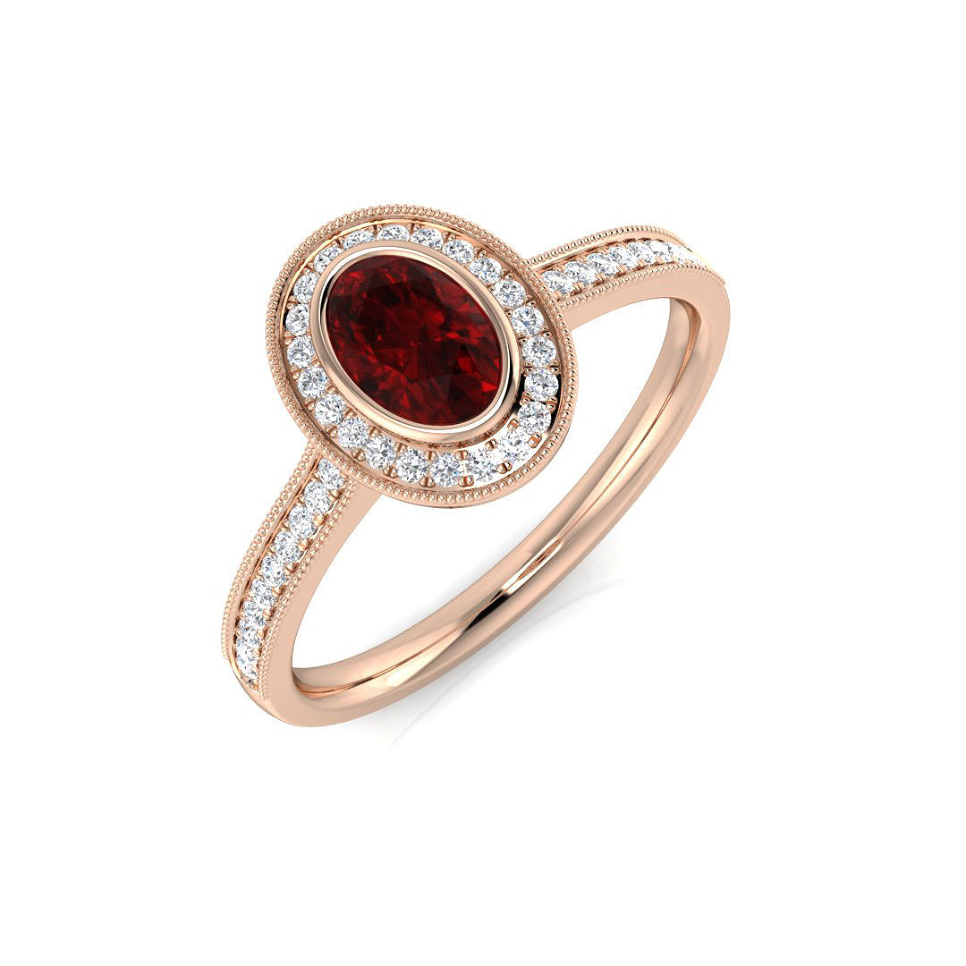 Ruby Diamond Ring 0.64ct – SL8359~RY – 18k Rose Gold