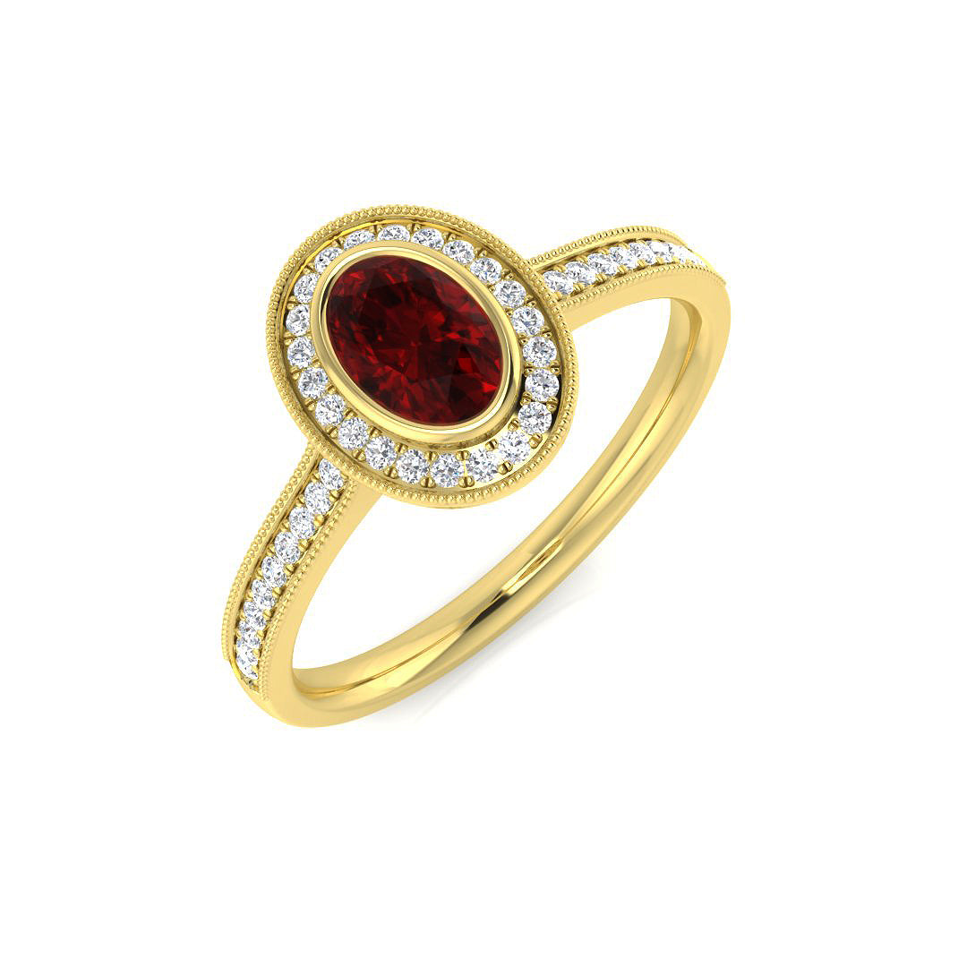 Ruby Diamond Ring 0.64ct – SL8359~RY – 18k Yellow Gold