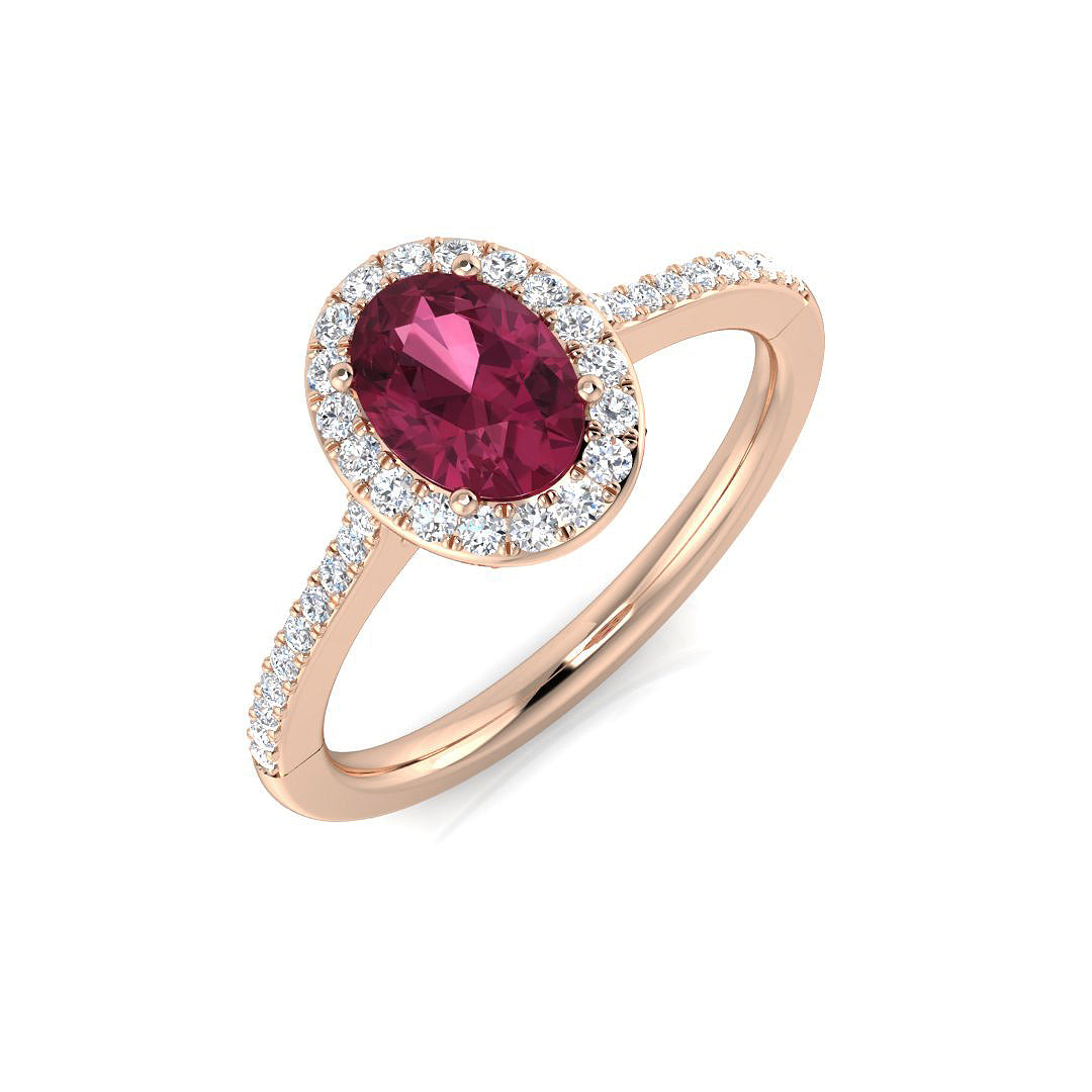 Pink Tourmaline Diamond Ring 1.01ct – SL8991~PKT – 18k Rose Gold