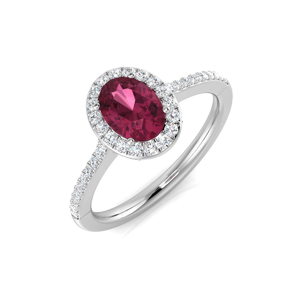 Pink Tourmaline Diamond Ring 1.01ct – SL8991~PKT – 18k White Gold