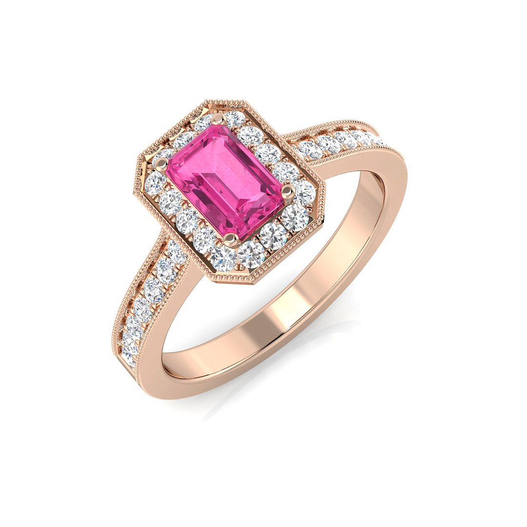 Pink Sapphire Diamond Ring 0.94ct – SL7302~PS – 18k Rose Gold