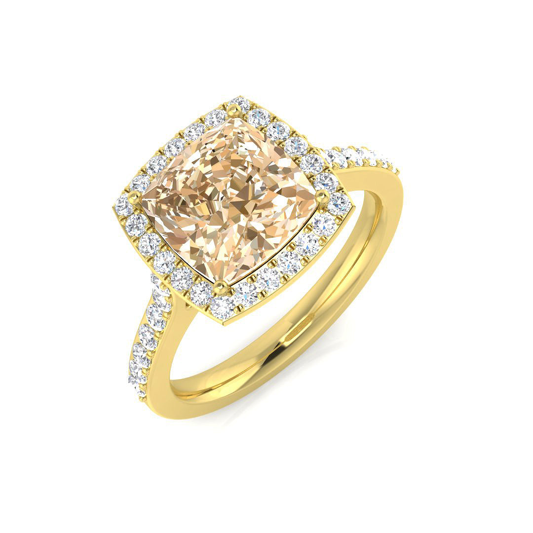 Morganite Diamond Ring 2.59ct – SL7695~MG – 18k Yellow Gold