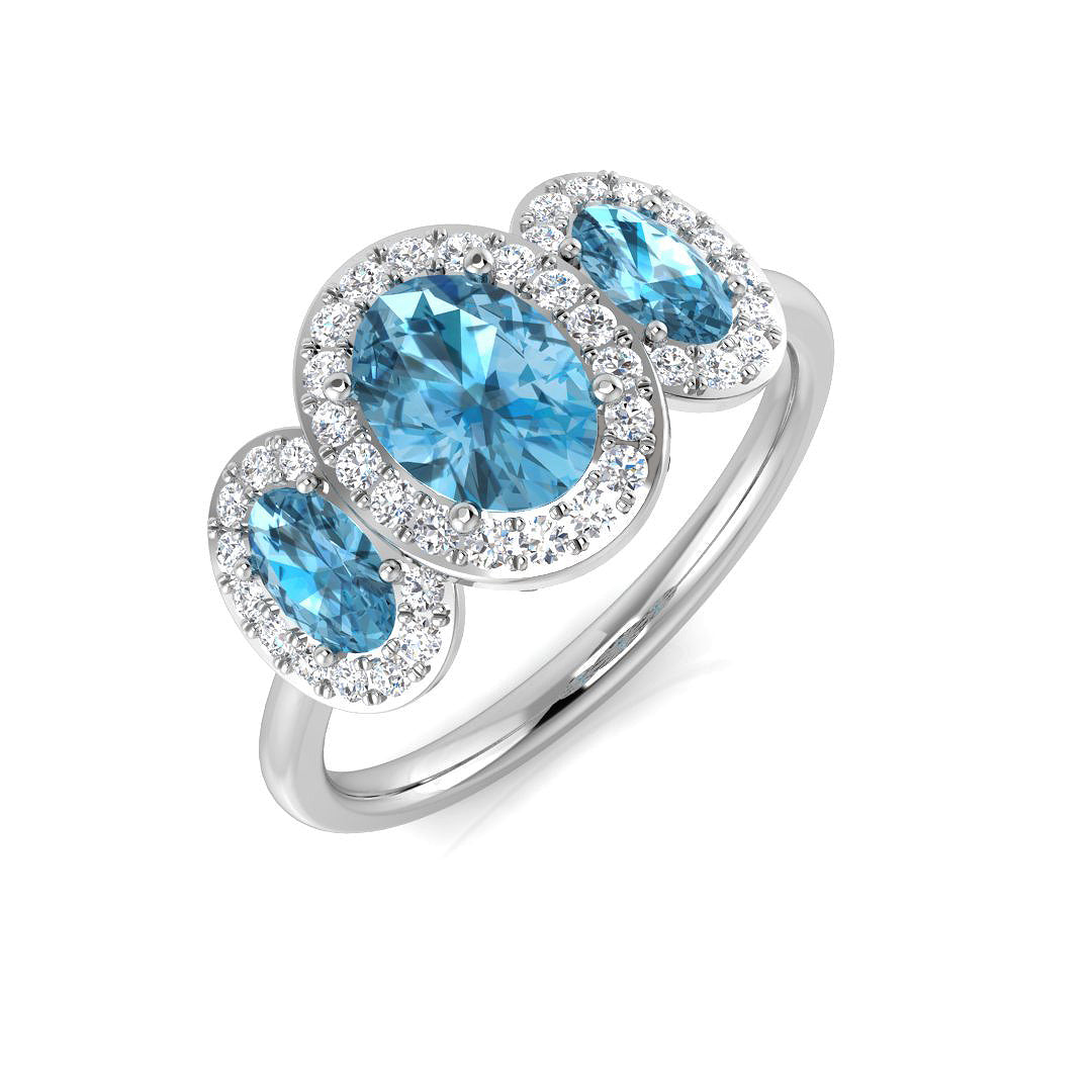 Three Stone Diamond Ring 1.66ct – SL8356~SBT – 18k White Gold