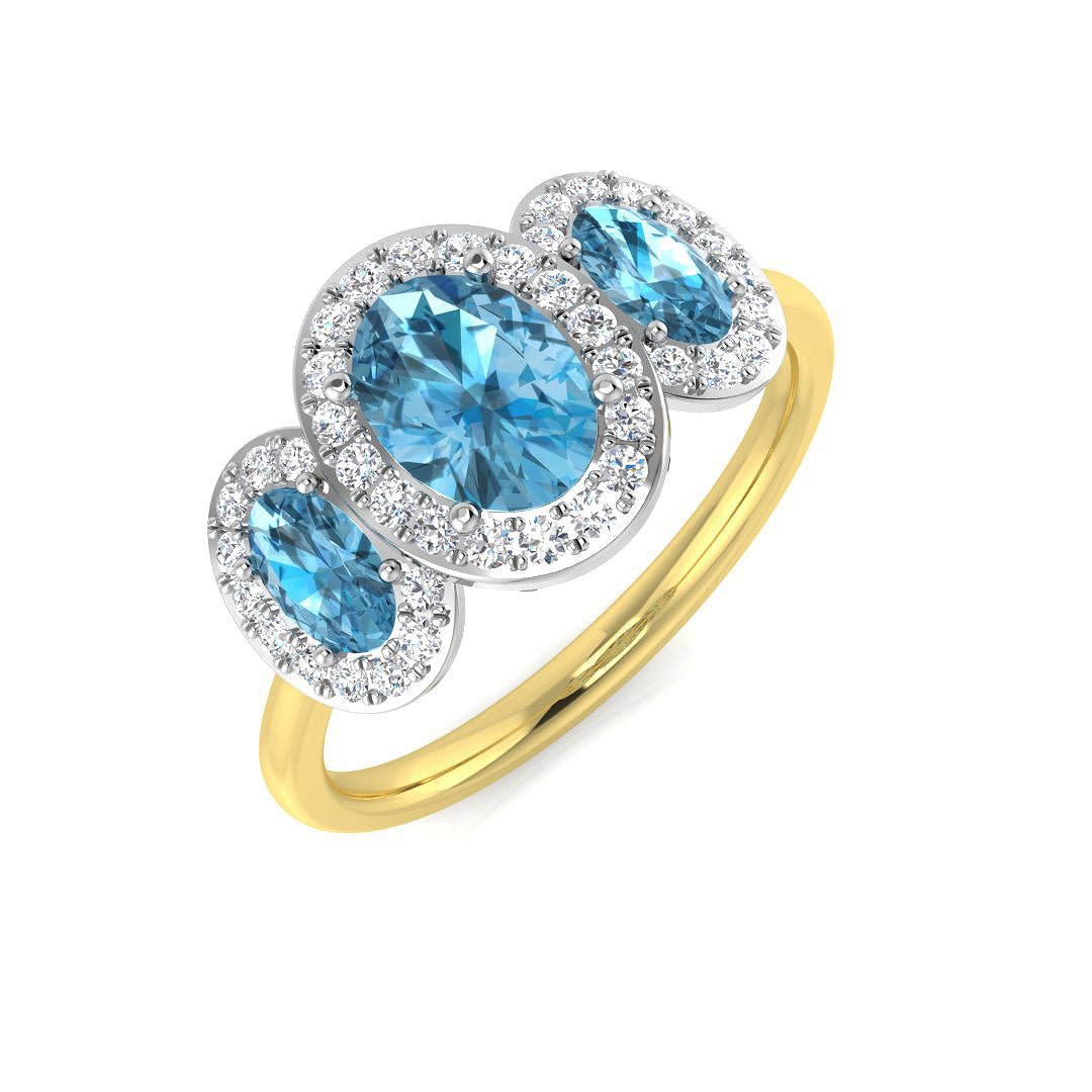 Three Stone Diamond Ring 1.66ct – SL8356~SBT – 18k Yellow Gold