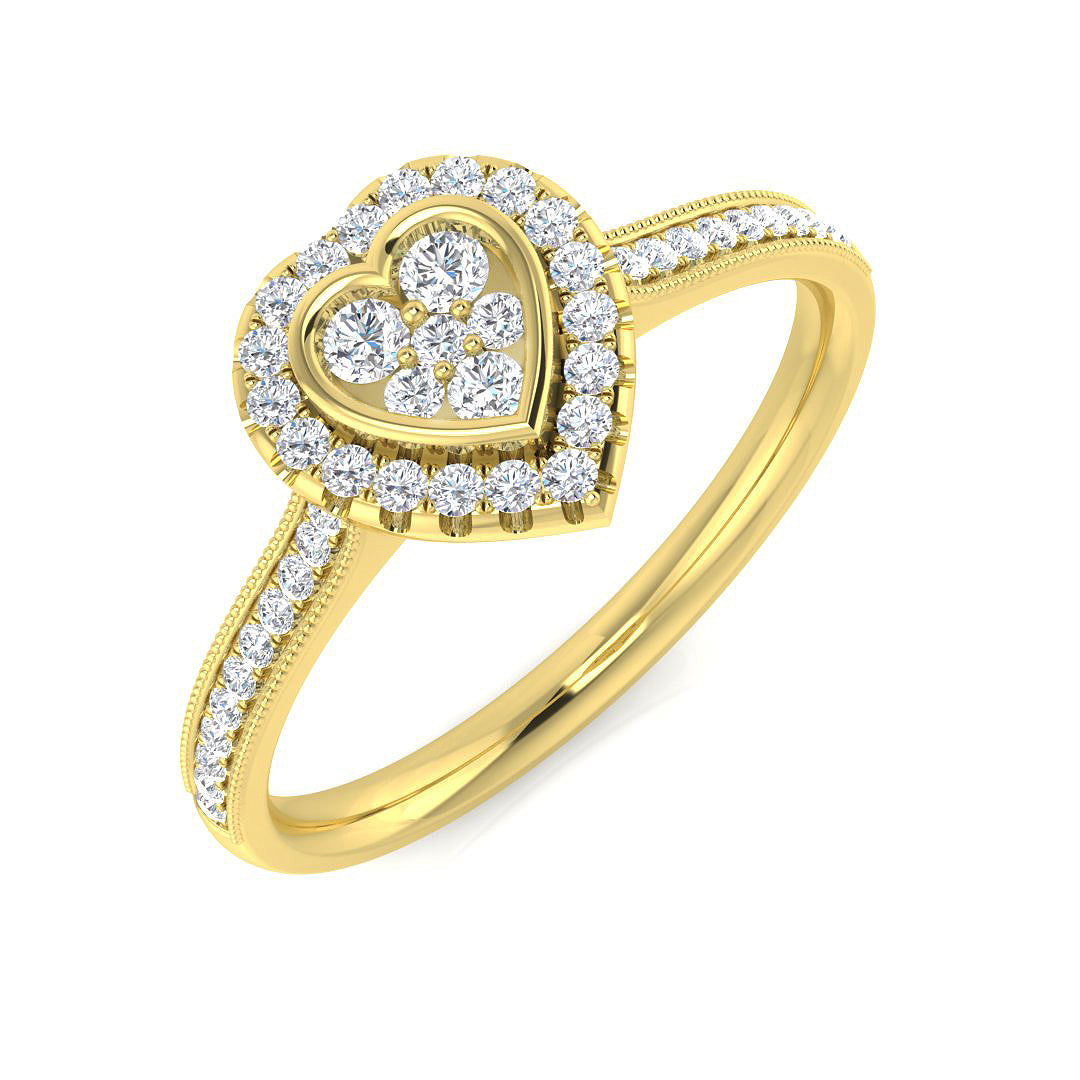 Cluster Diamond Ring 0.2ct – SL8361 – 18k Yellow Gold