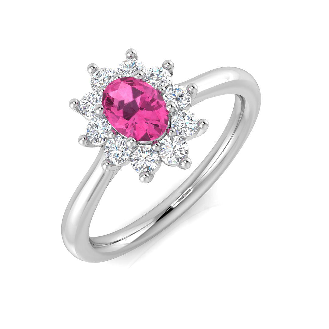 Cluster Diamond Ring 0.77ct – SL8364~PS – 18k White Gold