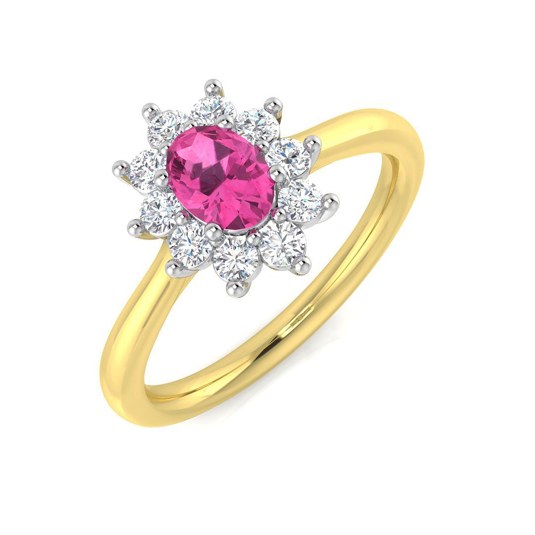 Cluster Diamond Ring 0.77ct – SL8364~PS – 18k Yellow Gold