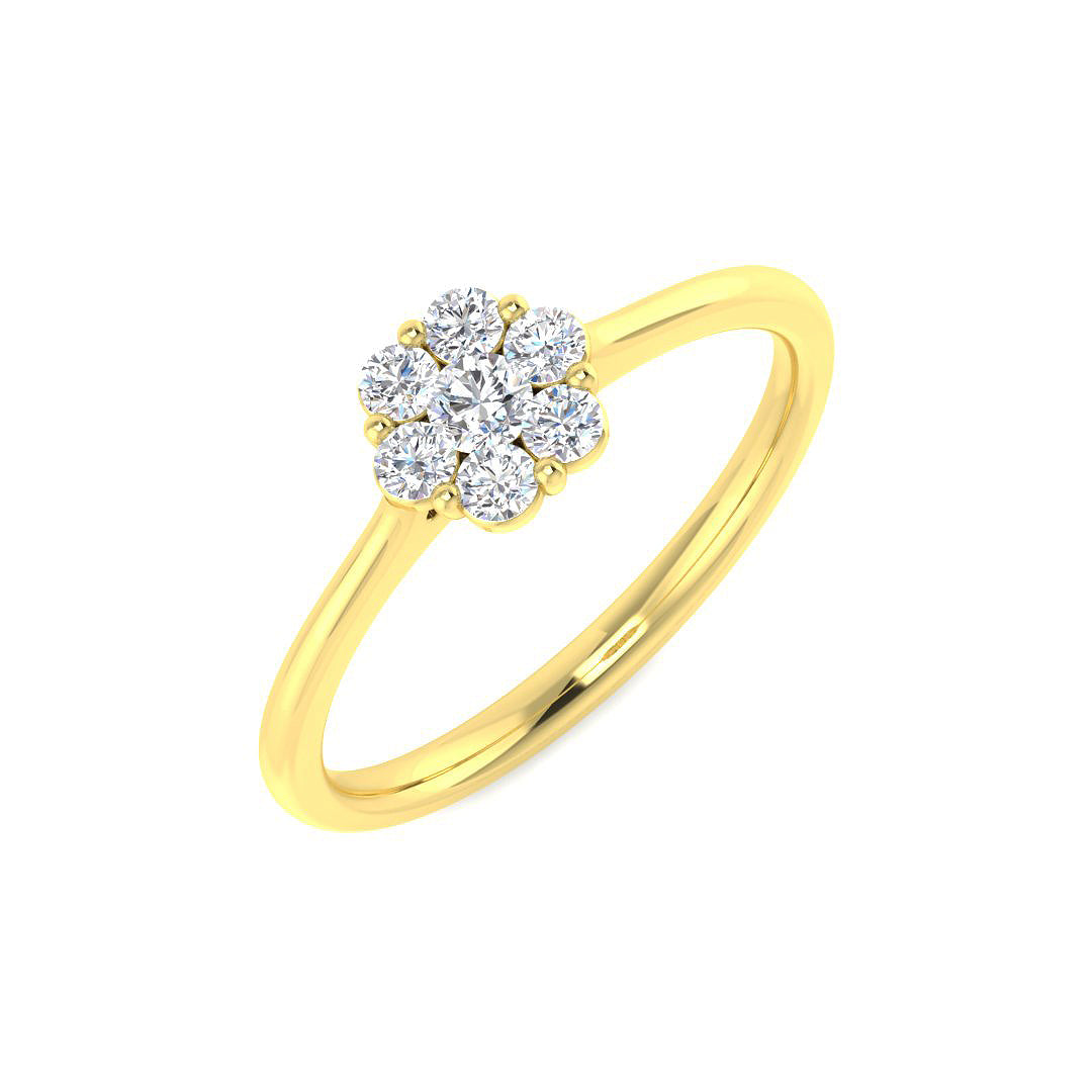 Cluster Diamond Ring 0.24ct – SL8374 – 18k Yellow Gold