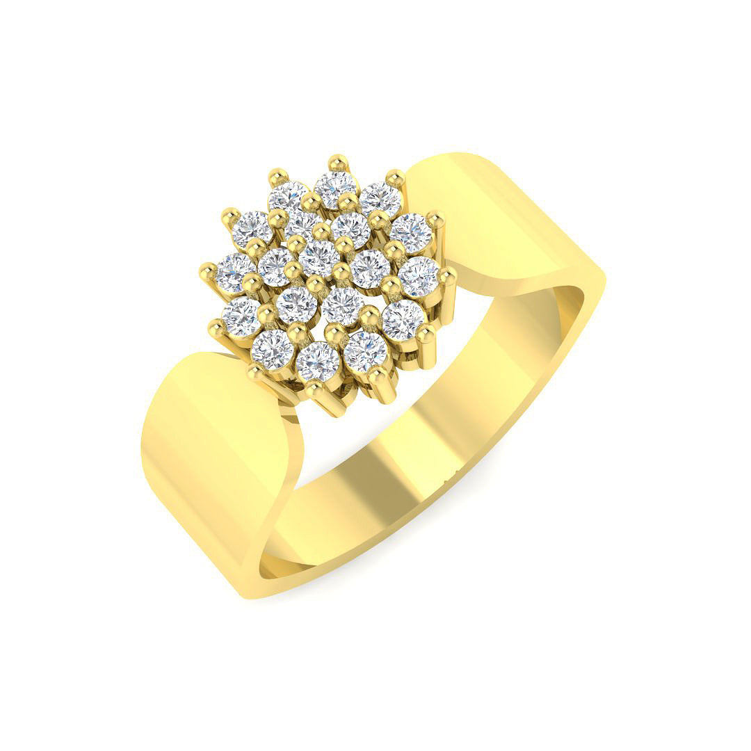 Cluster Diamond Ring 0.25ct – SL8409 – 14k Yellow Gold