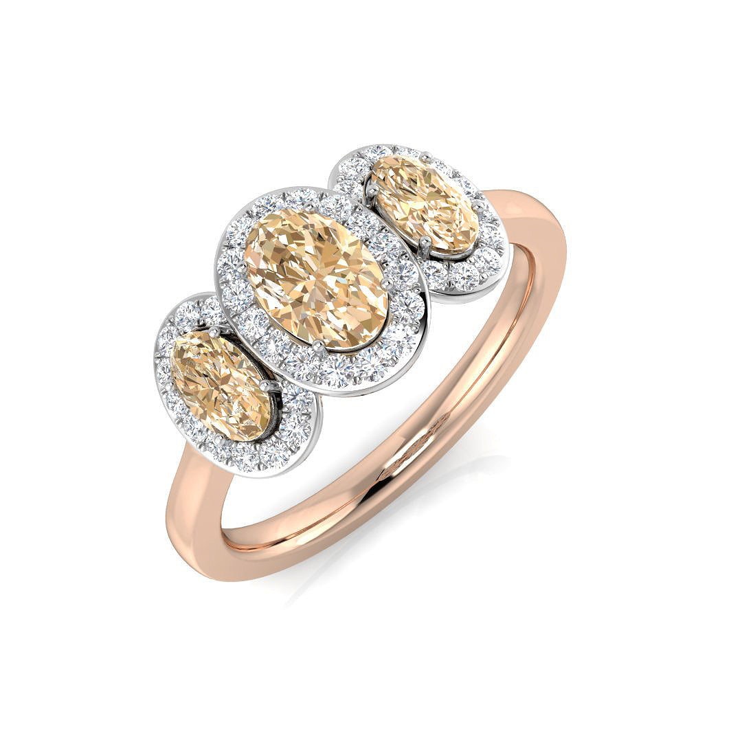 Three Stone Diamond Ring 1.17ct – SL8548~MG – 18k Rose Gold