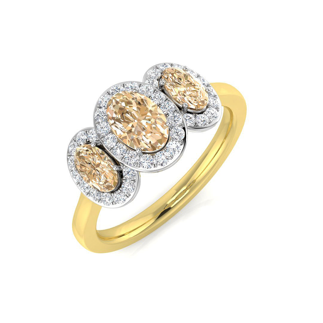 Three Stone Diamond Ring 1.17ct – SL8548~MG – 18k Yellow Gold