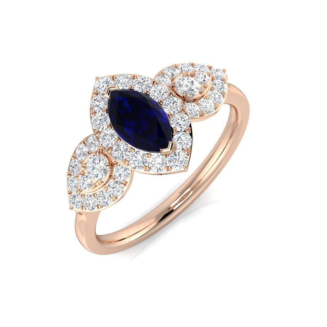 Three Stone Diamond Ring 0.96ct – SL8582~BS – 18k Rose Gold