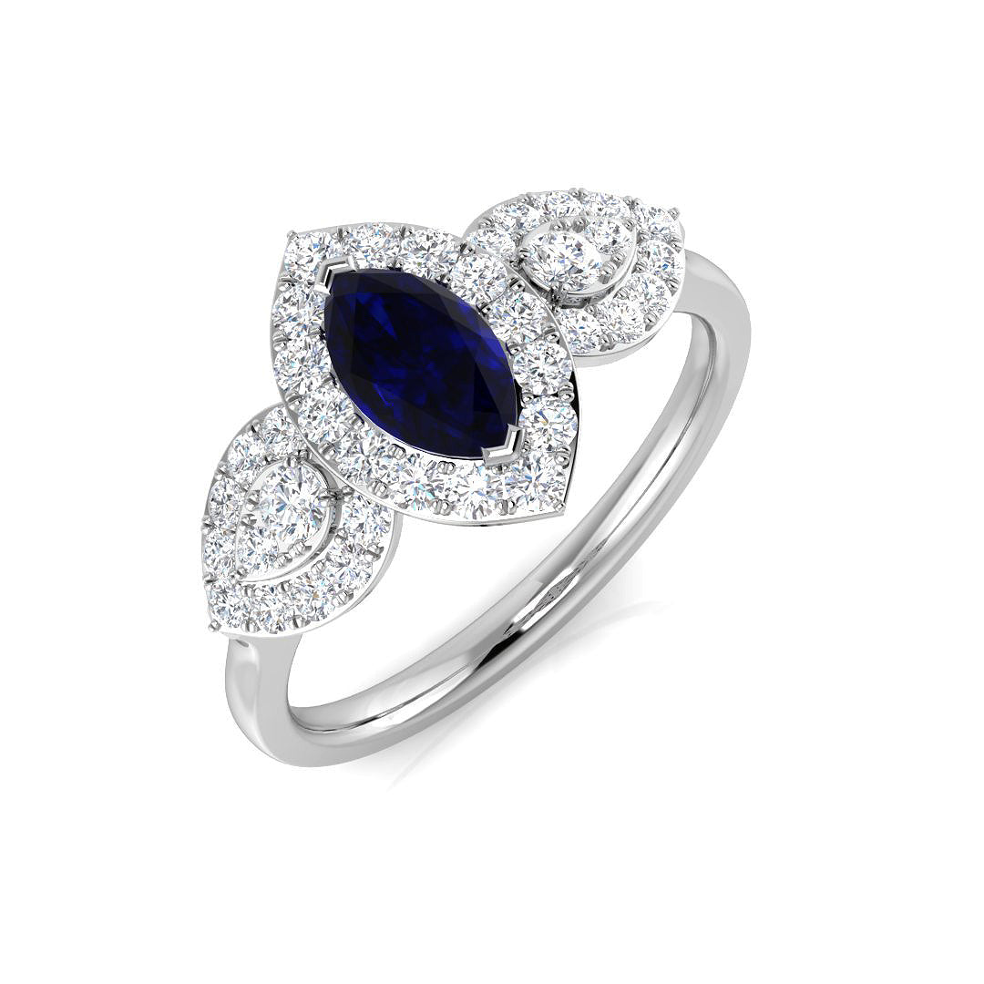 Three Stone Diamond Ring 0.96ct – SL8582~BS – 18k White Gold