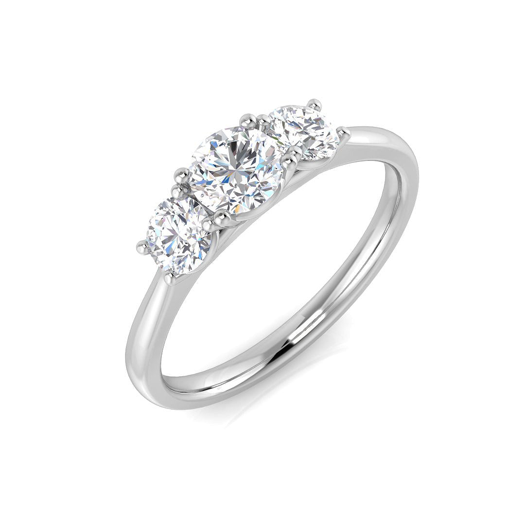 Three Stone Diamond Ring 0.51ct–0.71ct – SL8494 – 18k White Gold