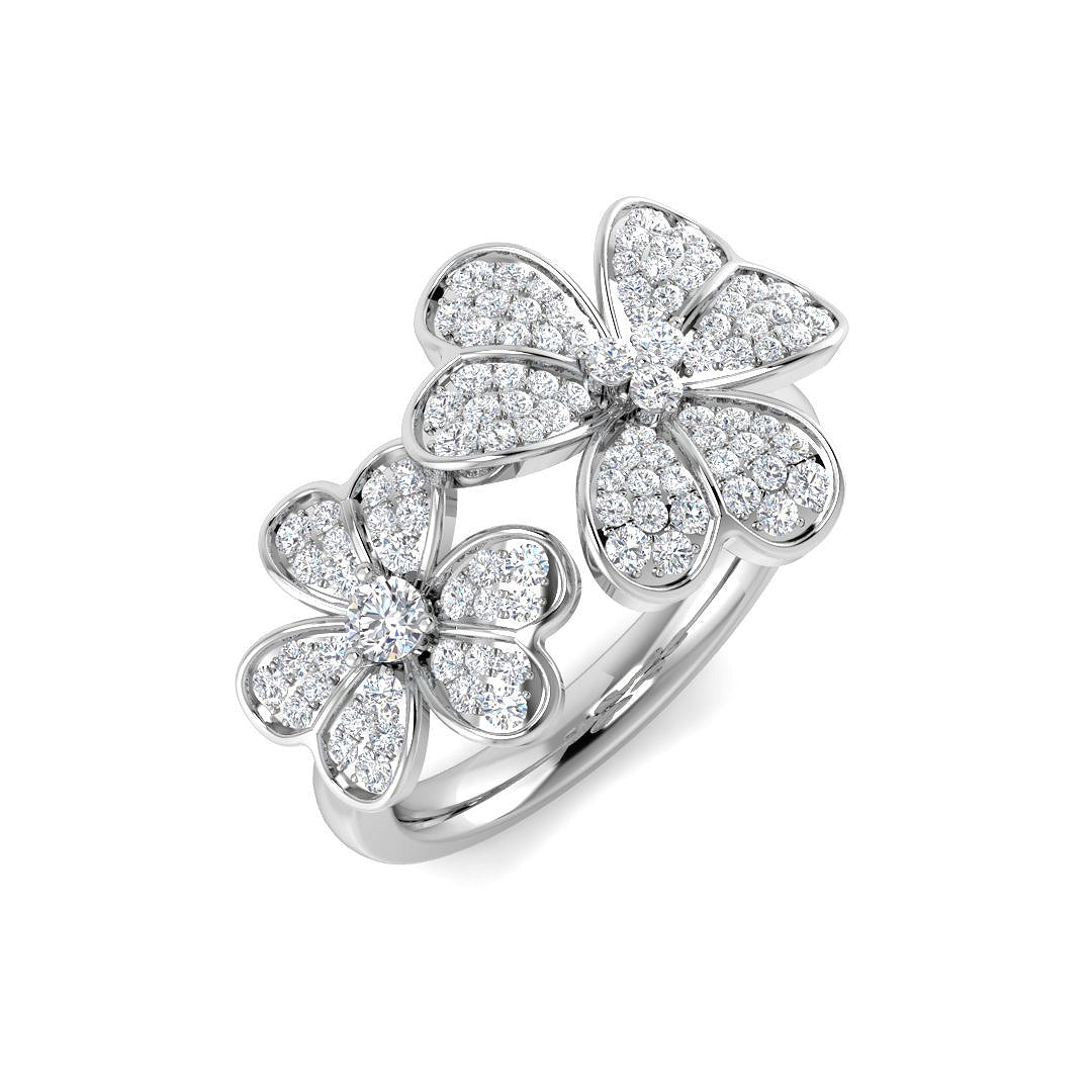 Cluster Diamond Ring 0.56ct–0.63ct – SL8570 – 18k White Gold