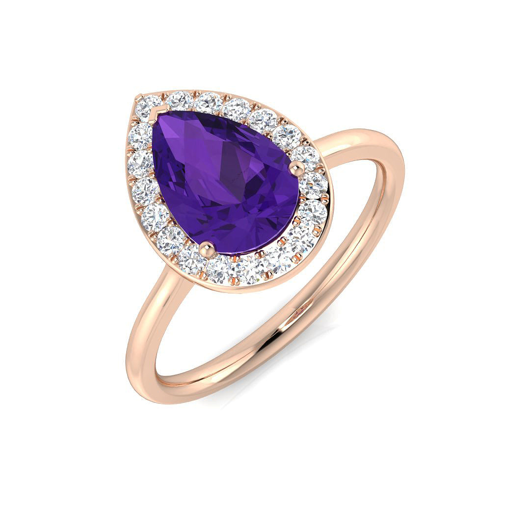Amethyst Diamond Ring 1.48ct – SL8679~AME – 18k Rose Gold