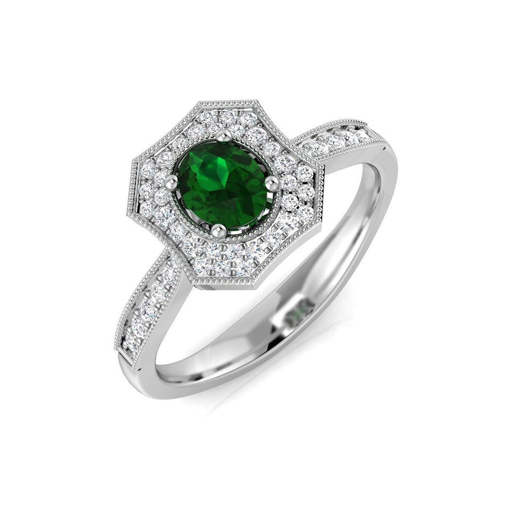 Engagement Diamond Ring 0.55ct – SL8703~EM – 18k White Gold