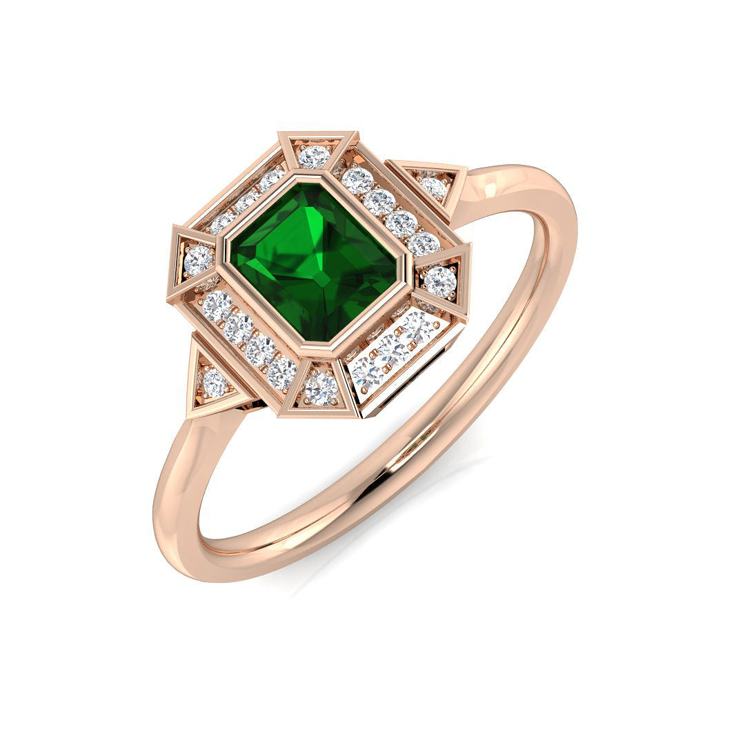 Engagement Diamond Ring 0.48ct – SL8708~EM – 18k Rose Gold