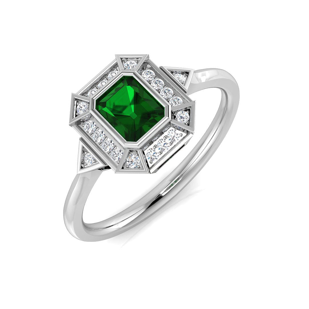 Engagement Diamond Ring 0.48ct – SL8708~EM – 18k White Gold