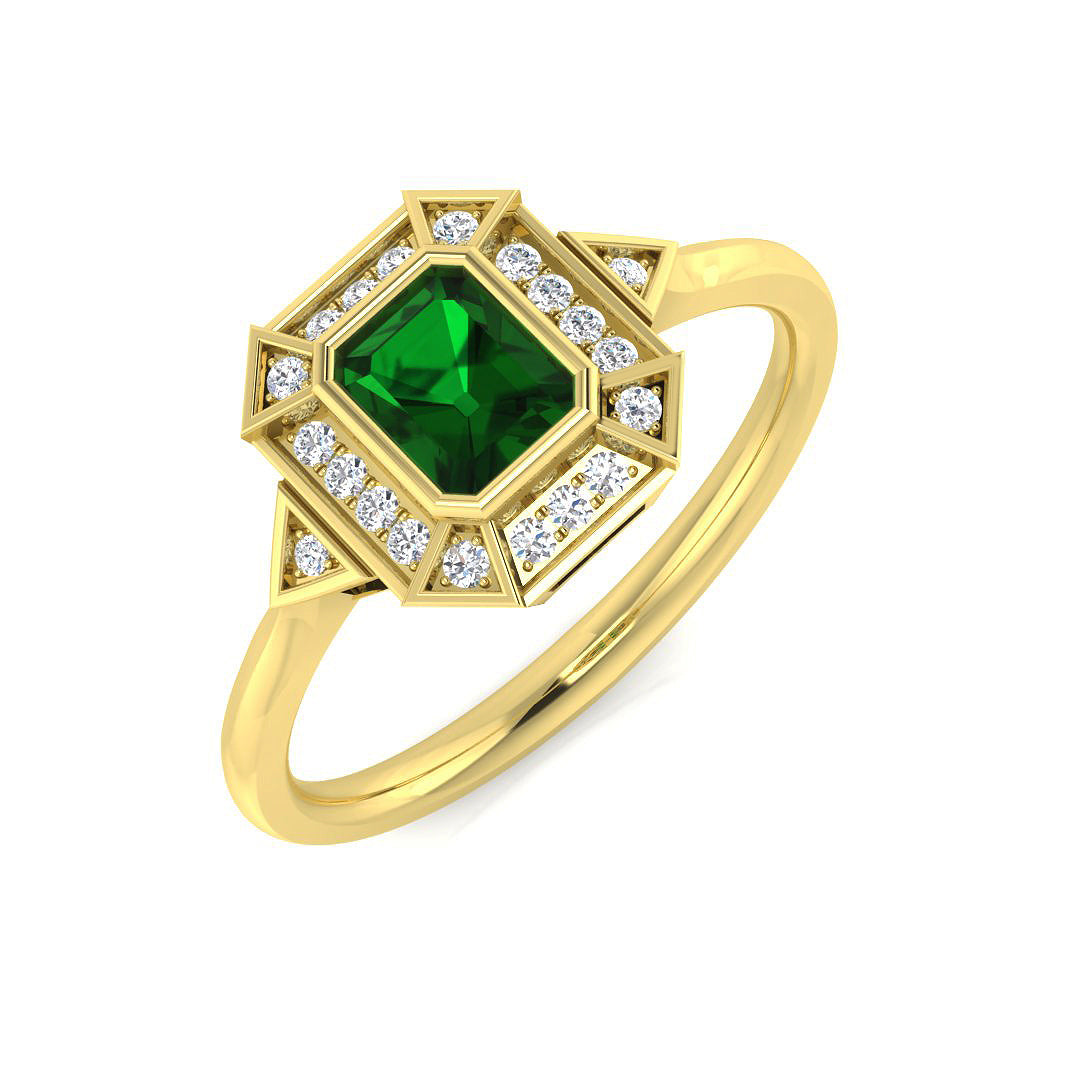Engagement Diamond Ring 0.48ct – SL8708~EM – 18k Yellow Gold